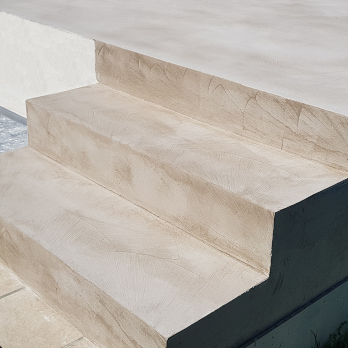 Outdoor stairs overlayed with Ercole microcement Outdoor stairs overlayed with Ercole microcement