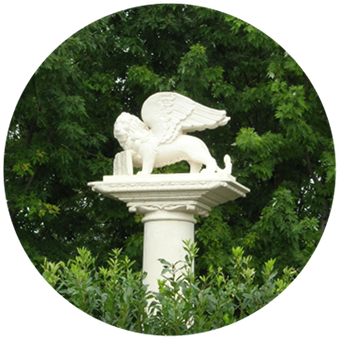 A natural stone statue treated with Brickcover