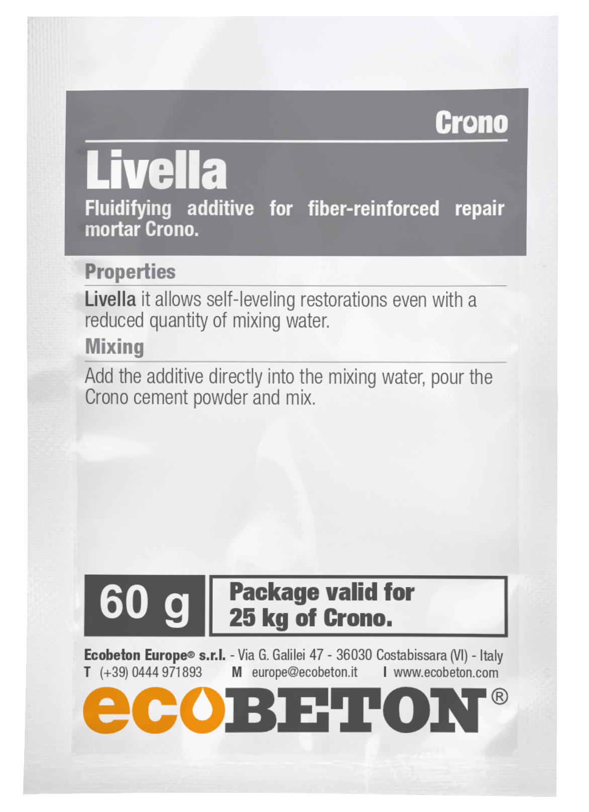 sachet of the Livella product